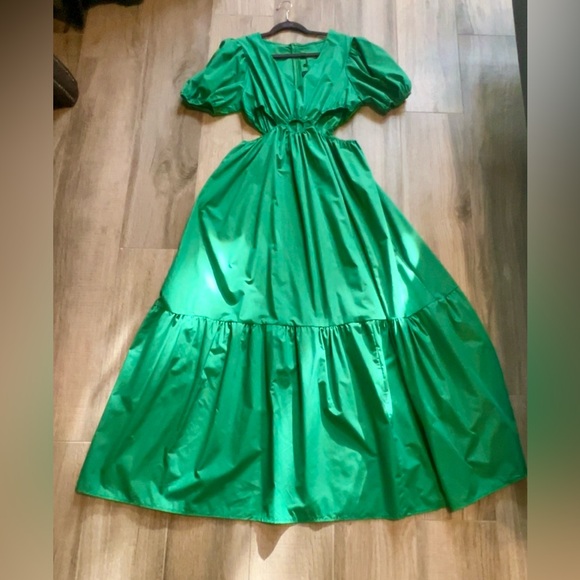 Boho Puff Sleeve Maxi Ruffled Dress - Size XL - Picture 4 of 6